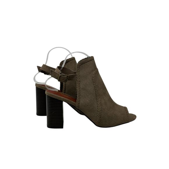 MIA Pat Brown Vegan Suede Open Toe and Heel Booties Sandals Size 10M - Picture 10 of 11